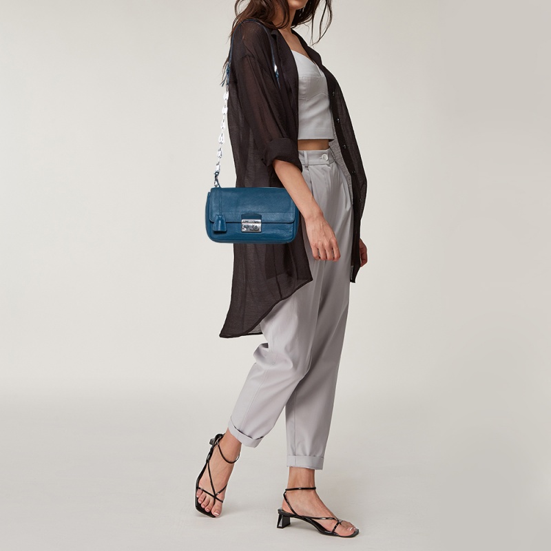 

Prada Blue Leather Shoulder Bag