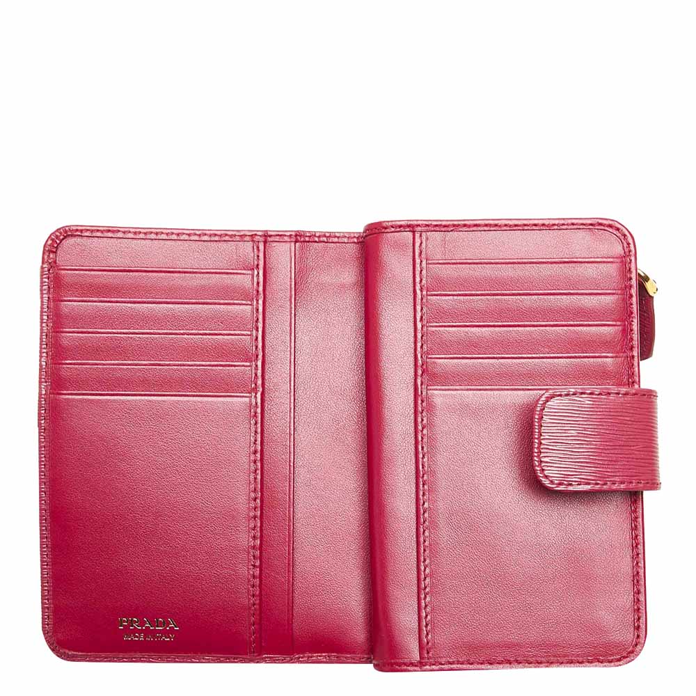 

Prada Red Saffiano Leather Bi-fold Wallet