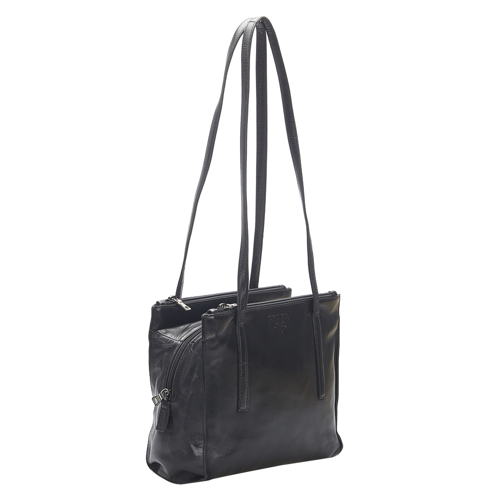 

Prada Black Leather Shoulder Bag