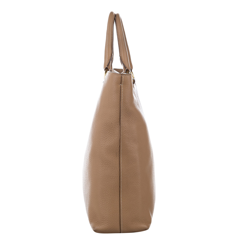 

Prada Brown/Beige Leather Vitello Daino Tote Bag