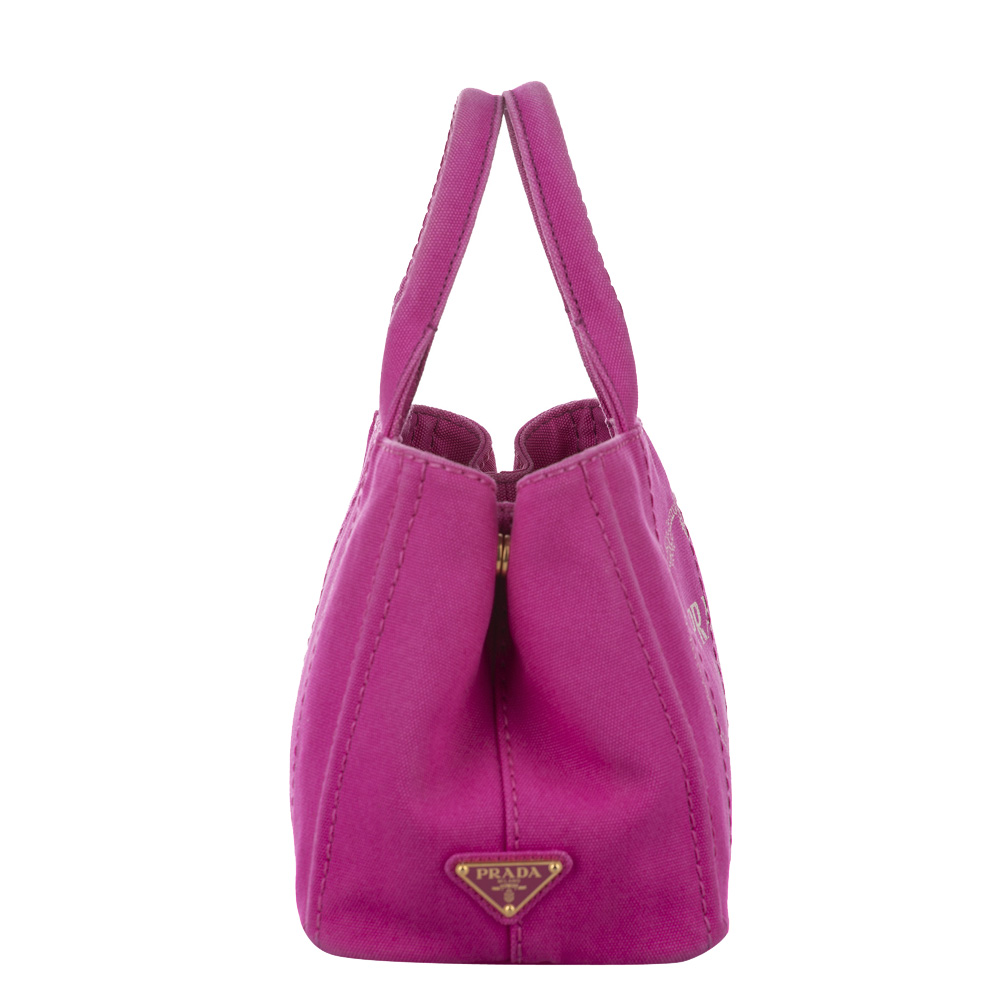 

Prada Pink Canvas Canapa Logo Tote Bag