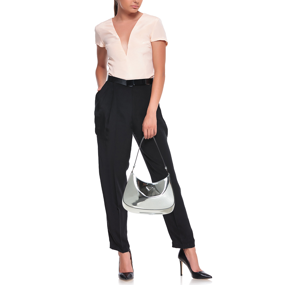 

Prada Silver Mirror Leather Cleo Shoulder Bag