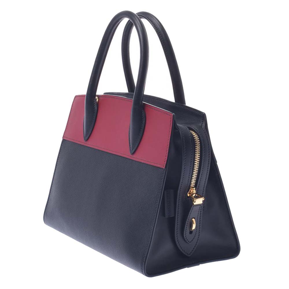 

Prada Black Leather Cuir Tote, Multicolor