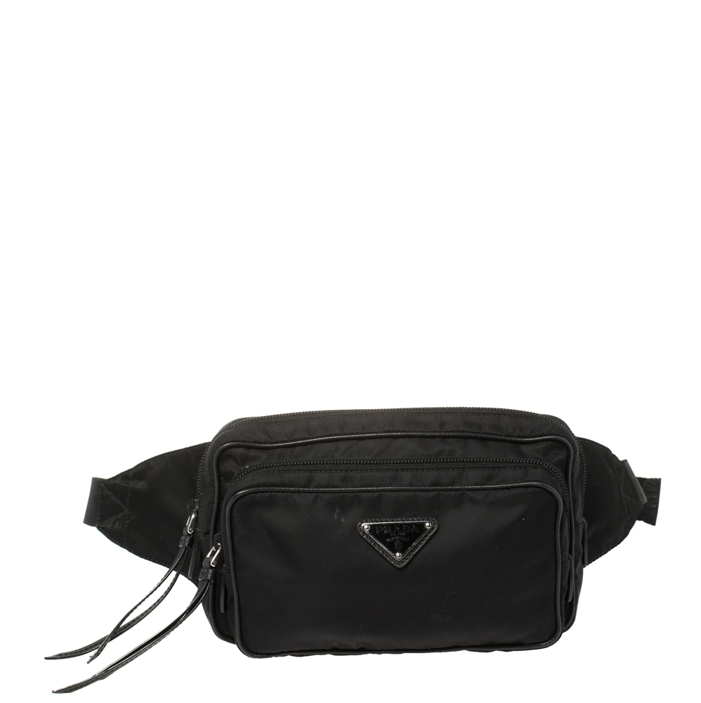 Pre-owned Prada Black Nylon Belt Bag