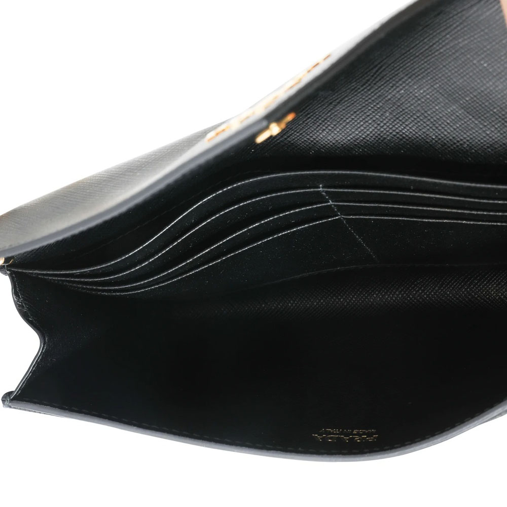 

Prada Black Saffiano Leather Envelope Chain Wallet Bag