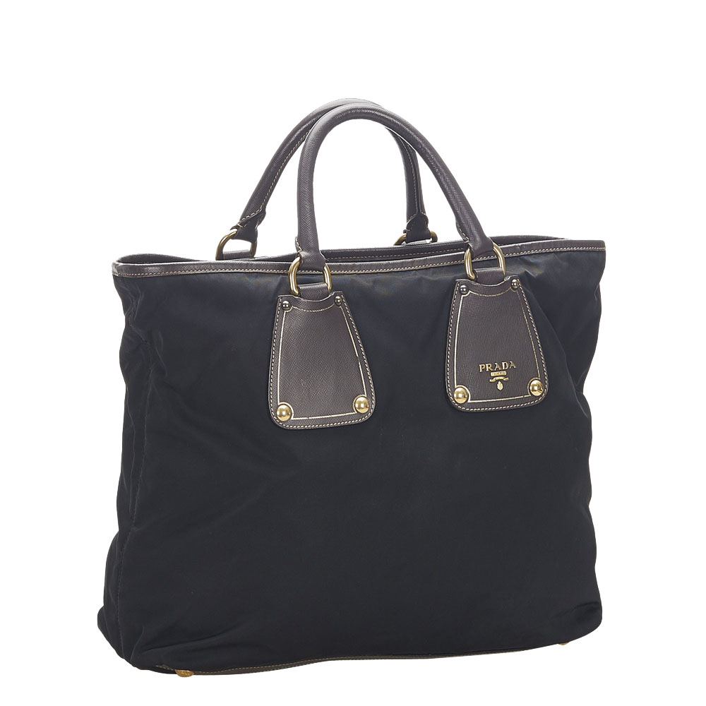 

Prada Black Fabric Nylon Tessuto Satchel