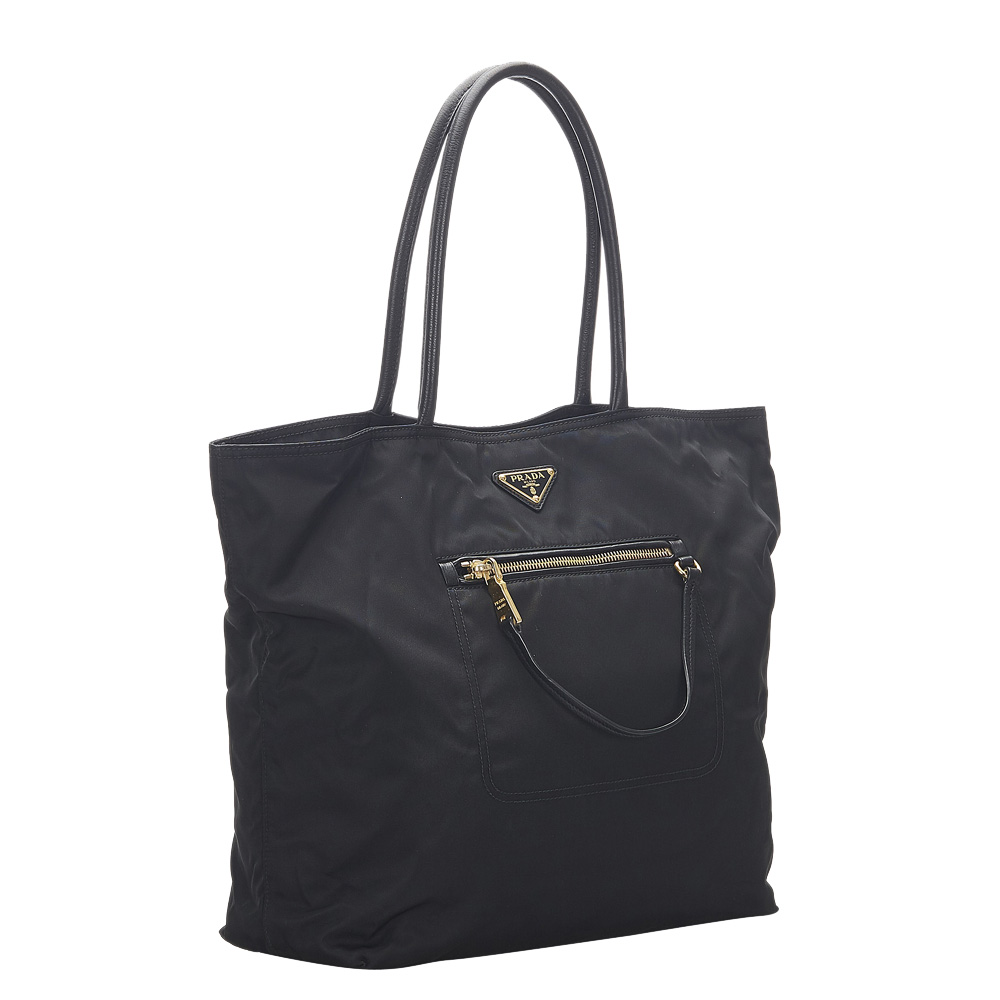 

Prada Black Fabric Nylon Tessuto Tote Bag