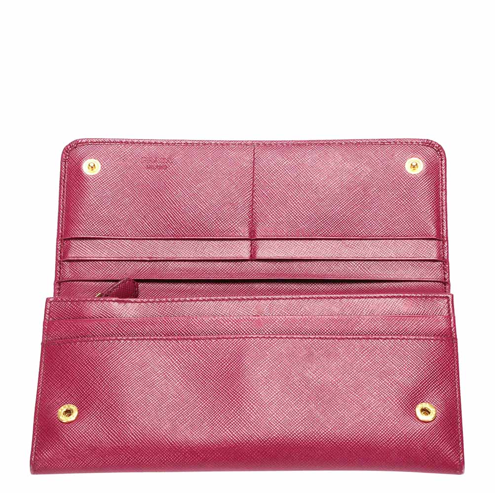 

Prada Pink Saffiano Leather Long Wallet