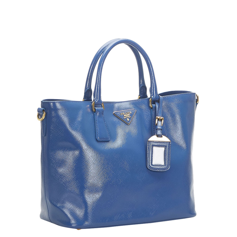

Prada Blue Leather Galleria Tote Bag