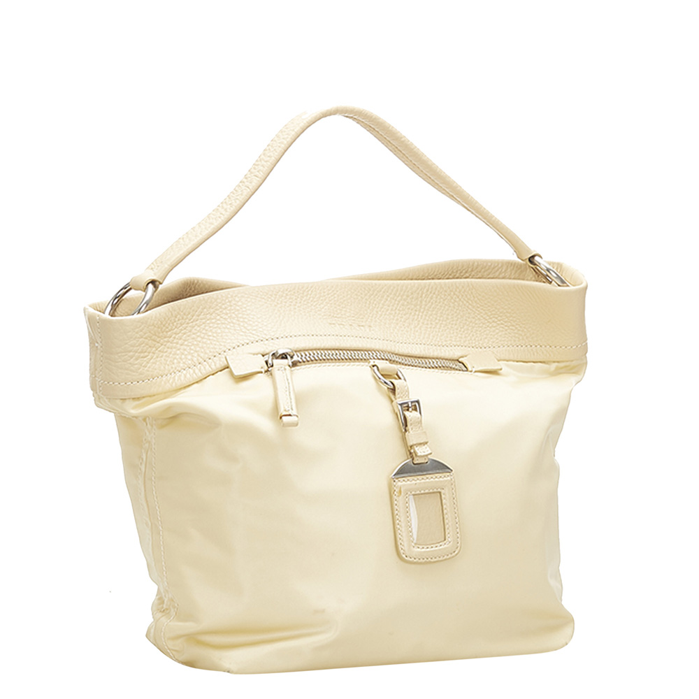 

Prada Brown/Beige Leather Tessuto Shoulder Bag