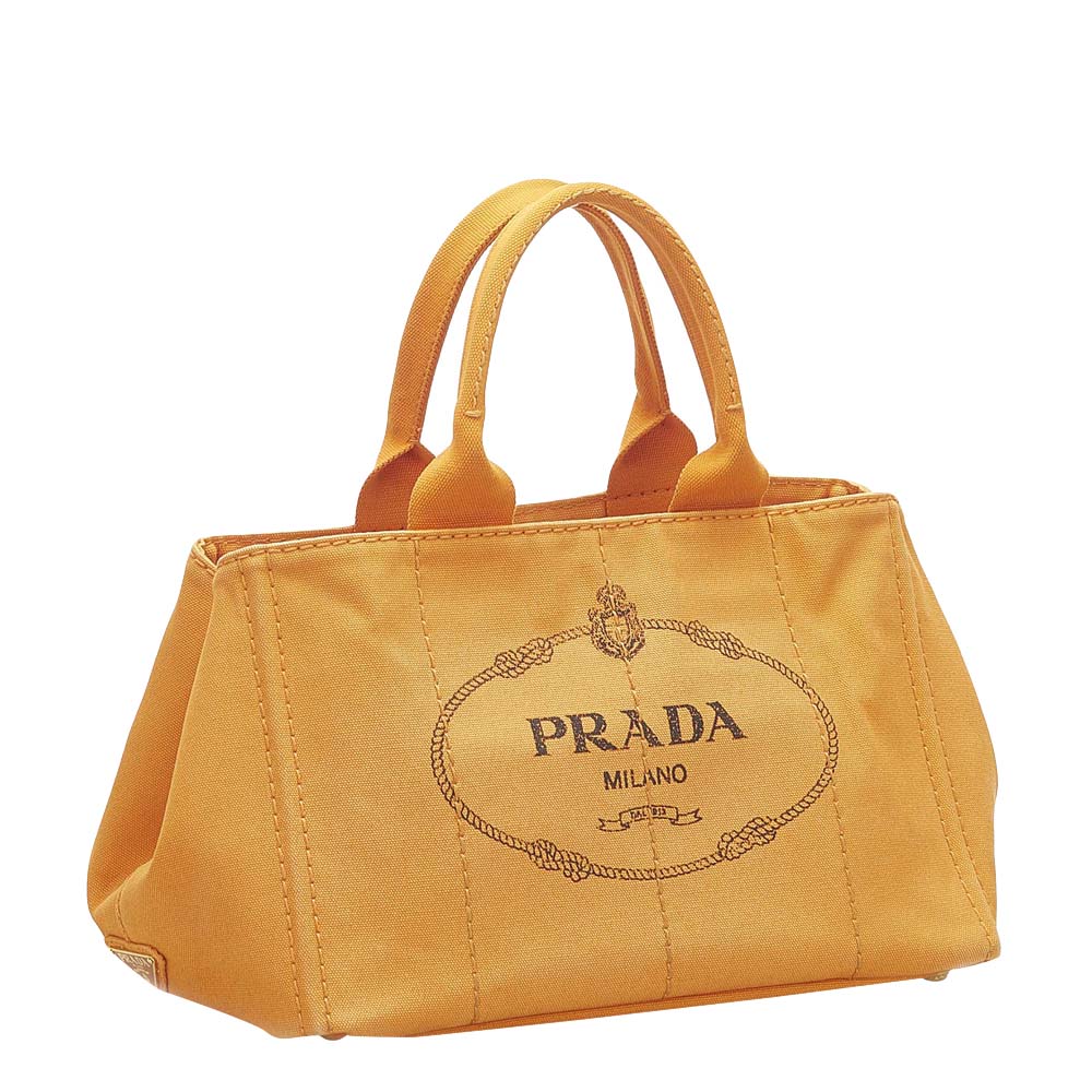 

Prada Orange Canvas Canapa Tote Bag