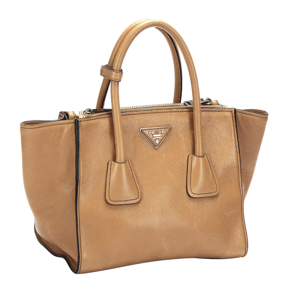 

Prada Brown Leather Twin Pocket Bag