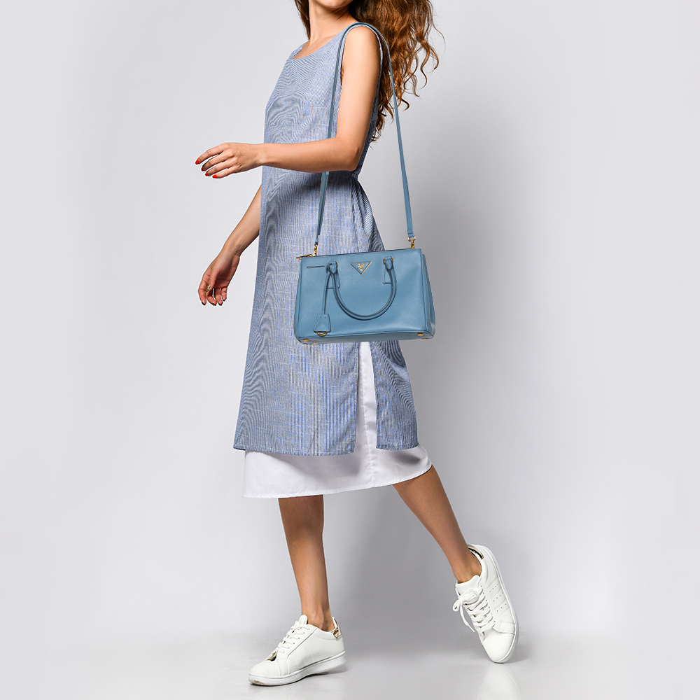 

Prada Powder Blue Saffiano Lux Leather Small Galleria Tote