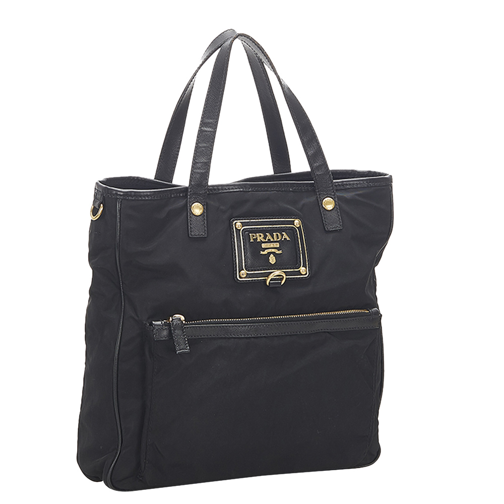 

Prada Black Fabric Nylon Tessuto Satchel Bag
