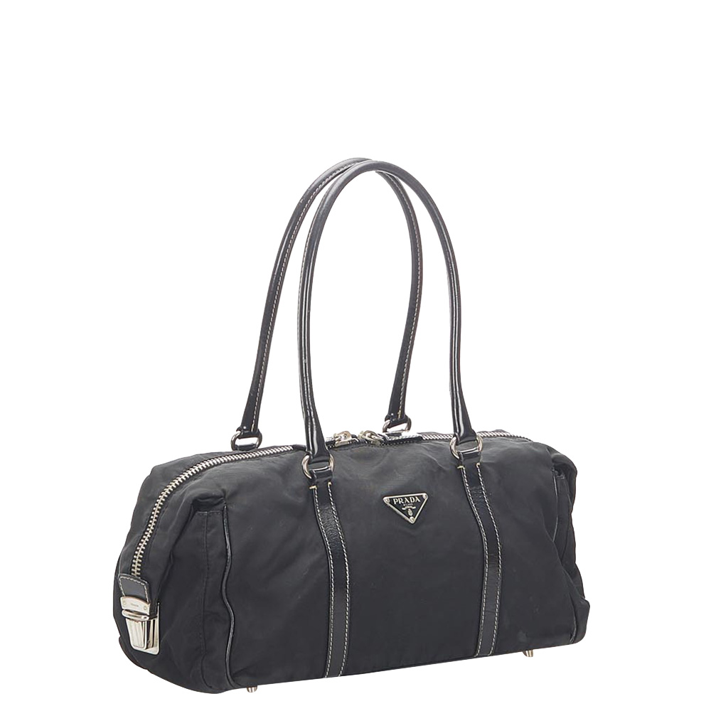 

Prada Black Fabric Tessuto Satchel Bag