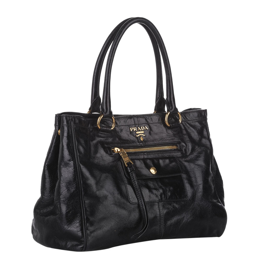 

Prada Black Leather Vitello Shine Bag