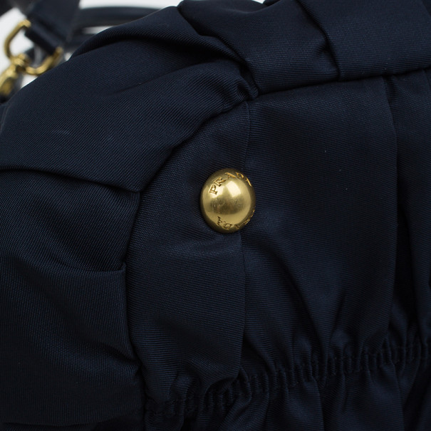 Prada Navy Blue Tessuto Gaufre Nylon Tote Bag – STYLISHTOP