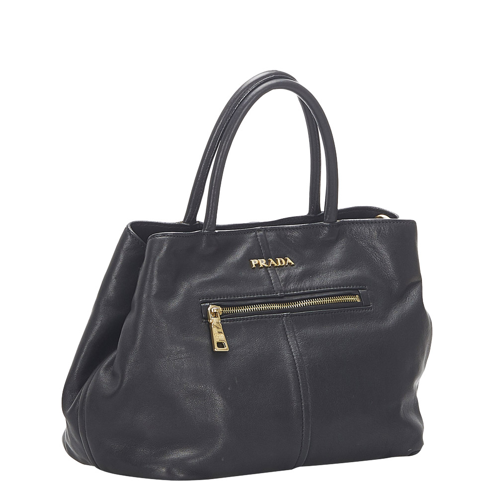 

Prada Black Leather Satchel Bag