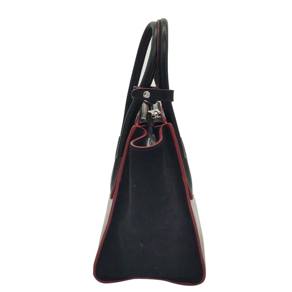 

Prada Black Leather Twin Tote Bag