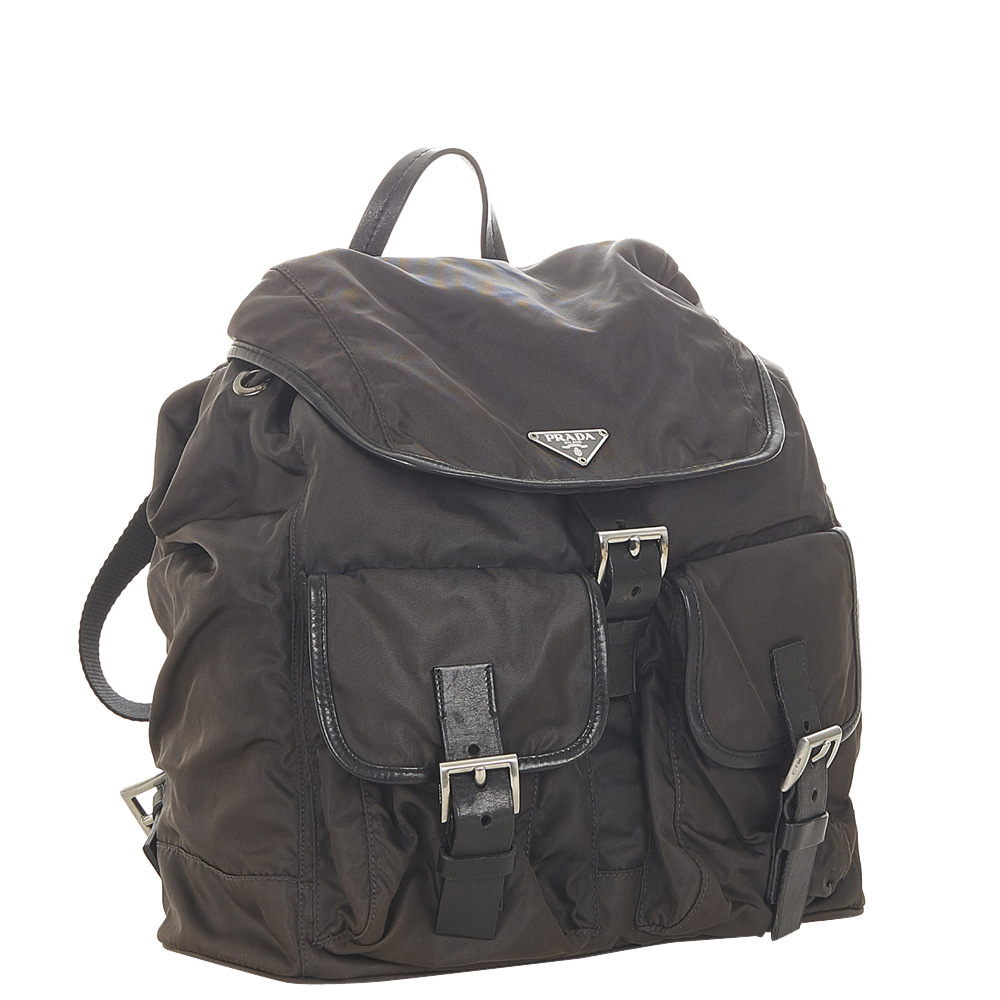 

Prada Brown Fabric Nylon Tessuto Backpack