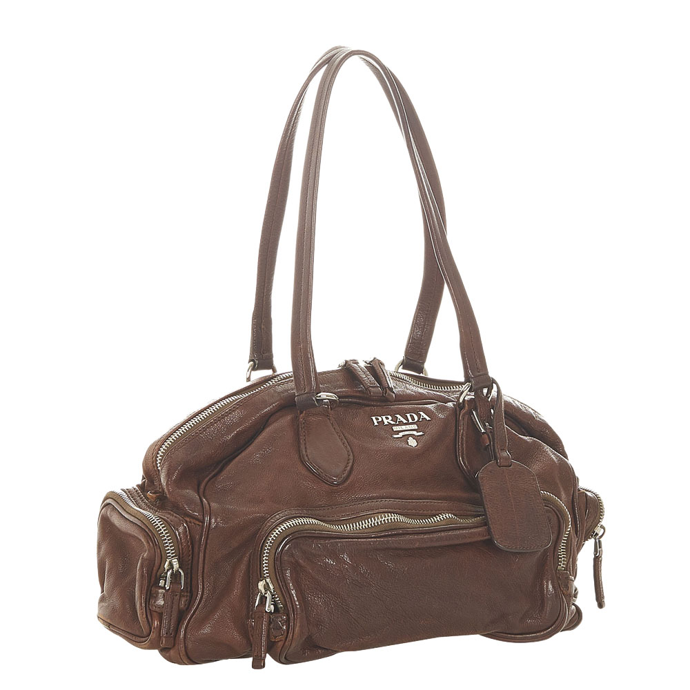 

Prada Brown/Dark Brown Leather Shoulder Bag