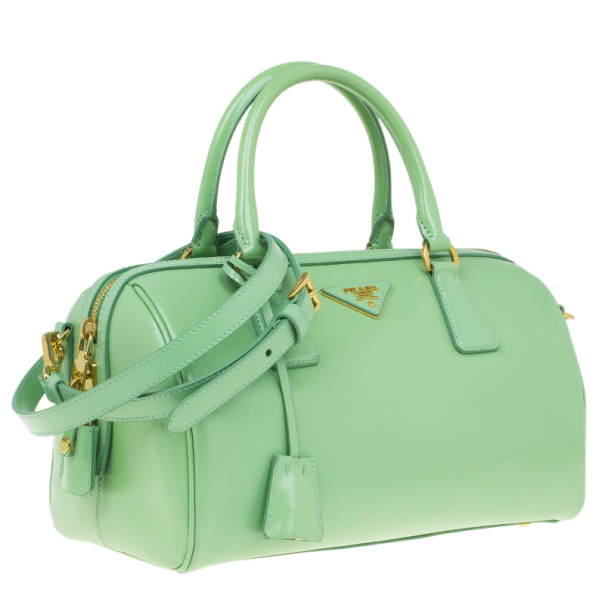 Prada Green Saffiano Lux Convertible Boston Bag Prada | The Luxury Closet