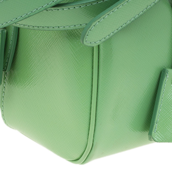 Prada Green Saffiano Lux Convertible Boston Bag Prada