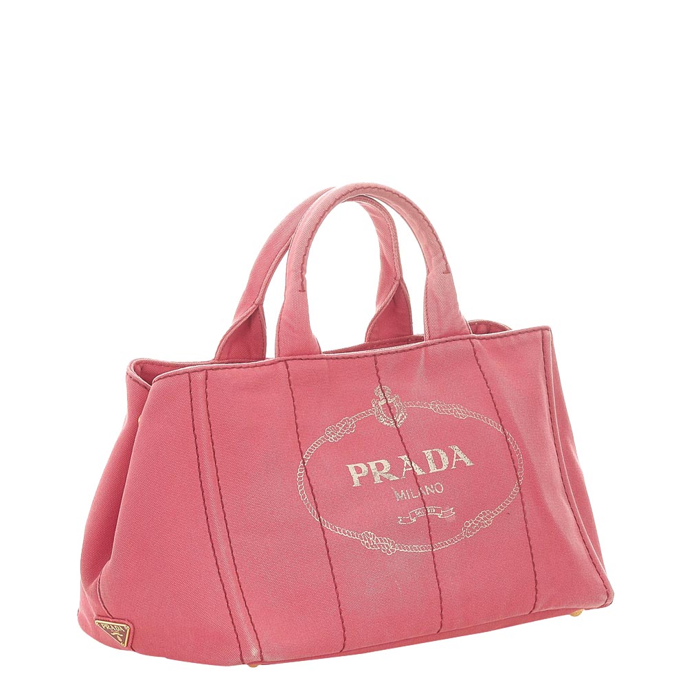 

Prada Pink Canvas Canapa Logo Tote Bag