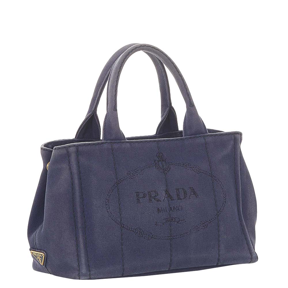 

Prada Puple Canvas Canapa Logo Tote Bag, Purple