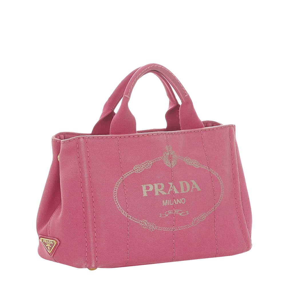 

Prada Pink Canvas Canapa Logo Tote Bag