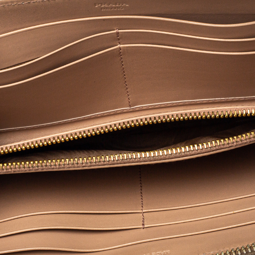 

Prada Metallic Gold Python Zip Around Wallet
