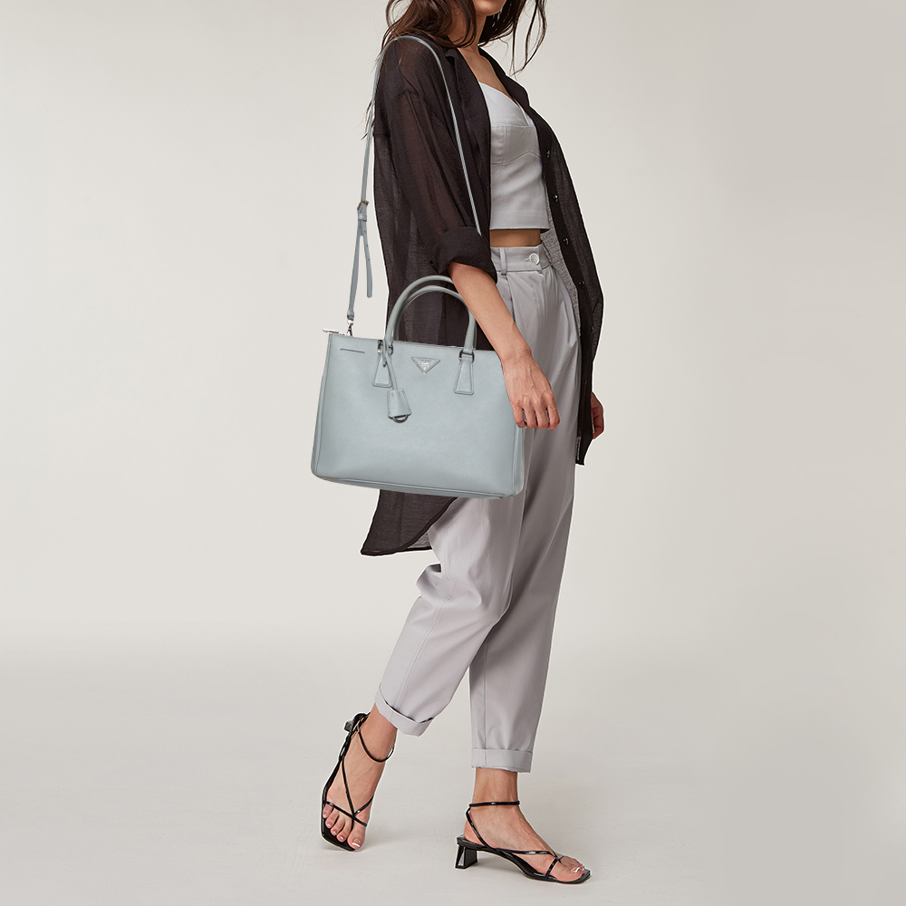 

Prada Grey Saffiano Lux Leather Medium Galleria Tote