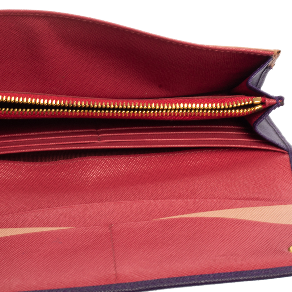 

Prada Purple Saffiano Leather Flap Continental Wallet
