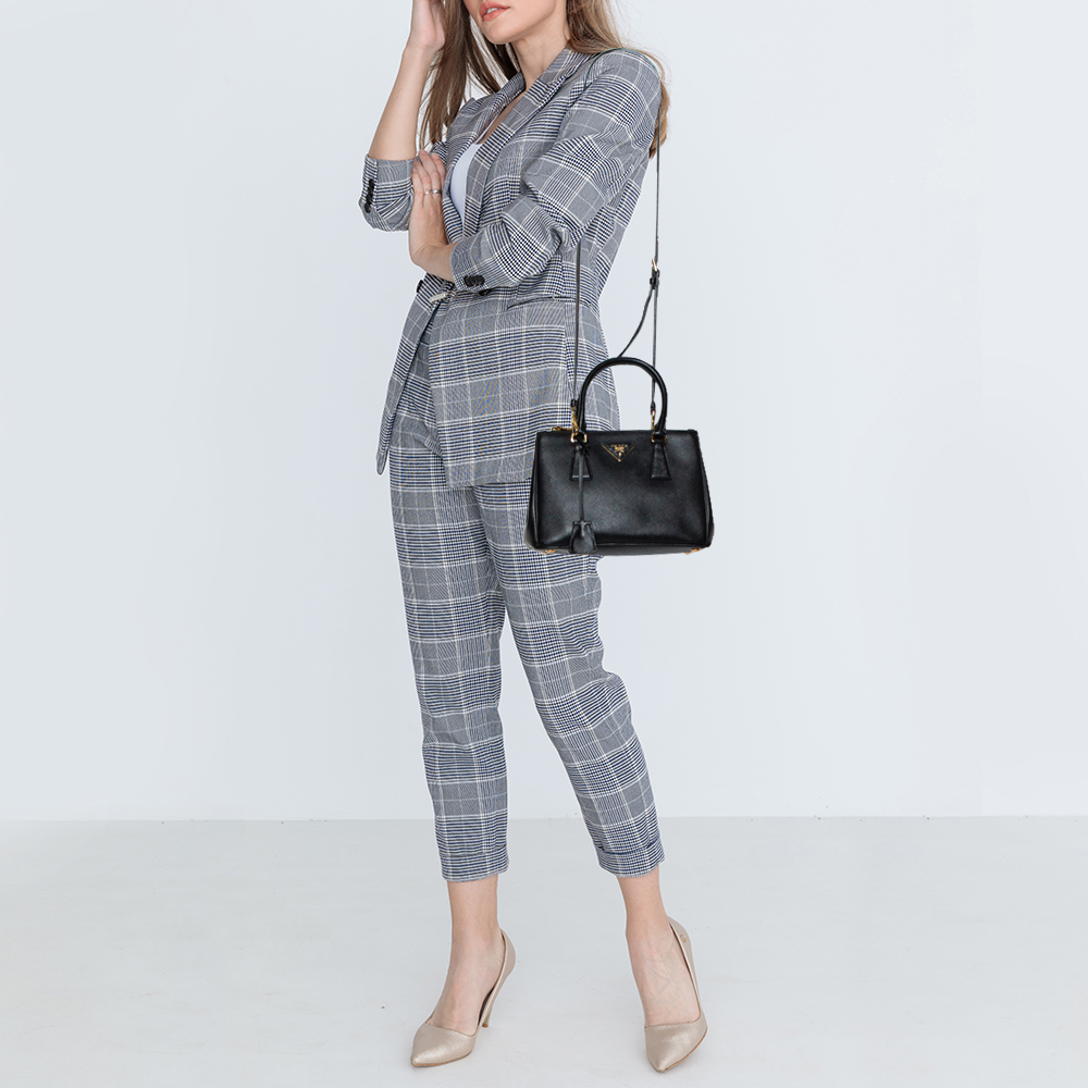 

Prada Black Saffiano Lux Leather Mini Galleria Tote