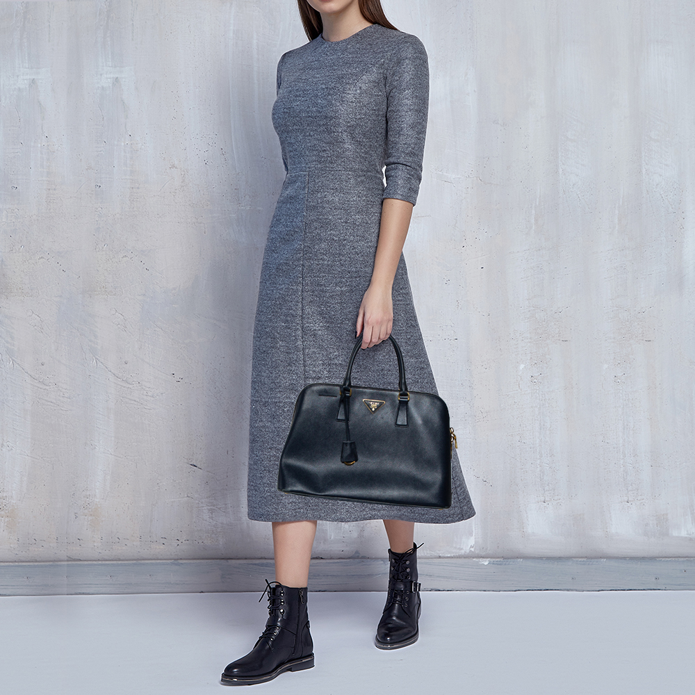 

Prada Blue Saffiano Leather Promenade Satchel