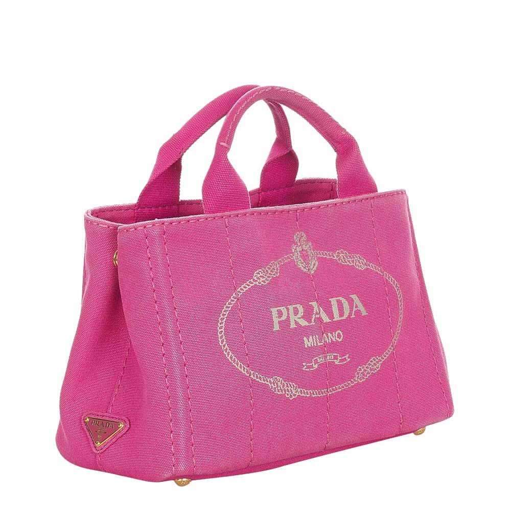 

Prada Pink Canvas Canapa Logo Tote Bag