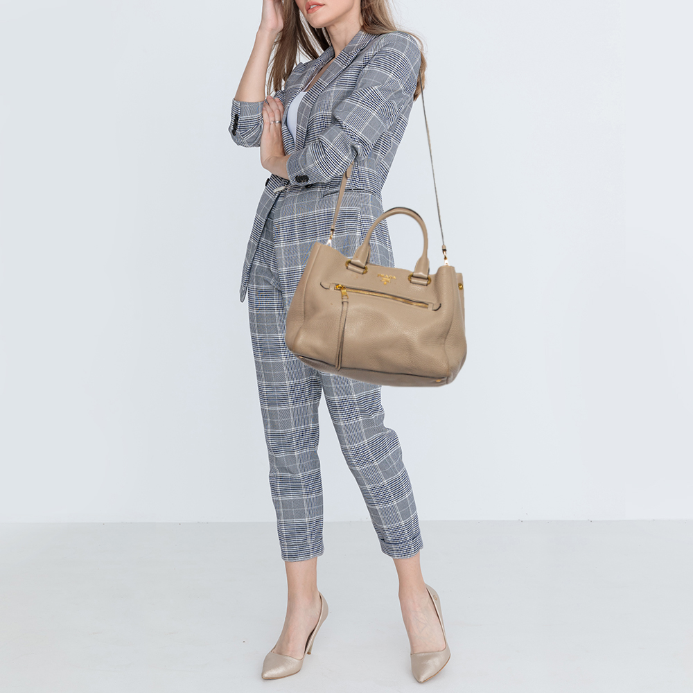 

Prada Beige Vitello Daino Leather Tote