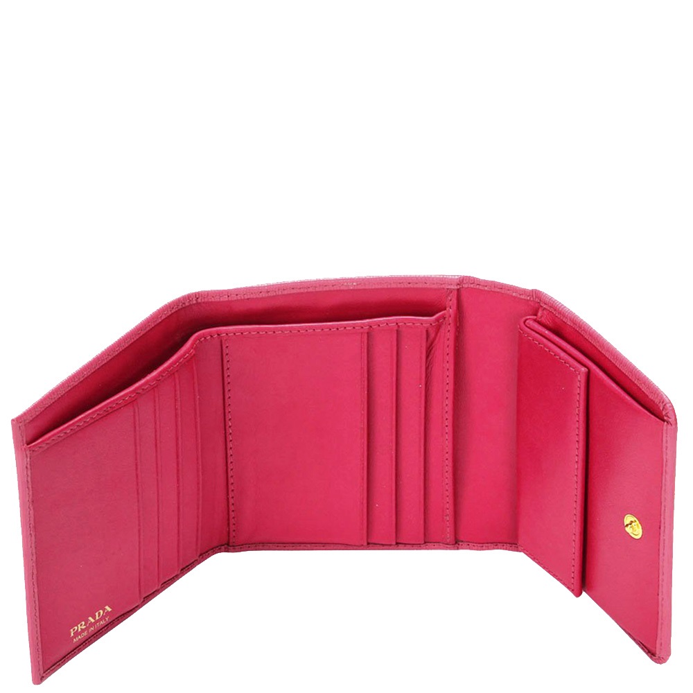 

Prada Pink Leather Saffiano Bifold Wallet