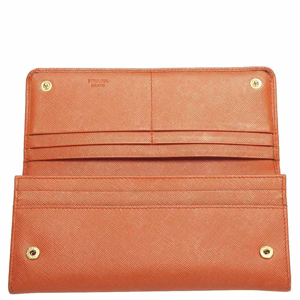 

Prada Brown Calf Leather Saffiano Long Wallet