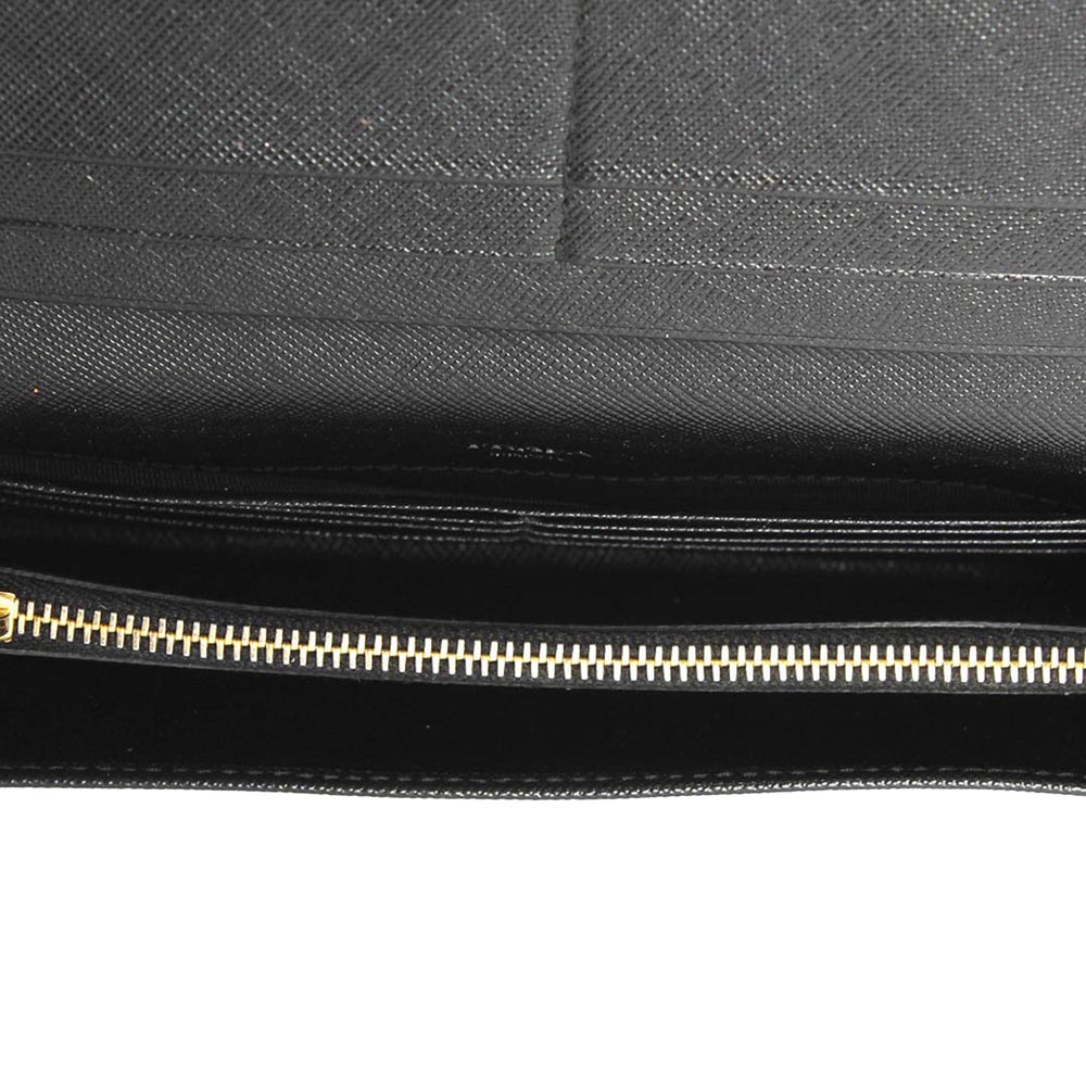 

Prada Black Calf Leather Saffiano Long Wallet