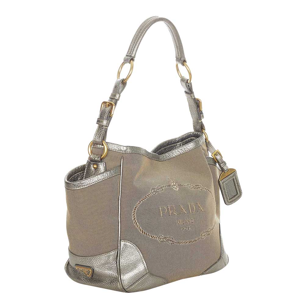 

Prada Brown Canvas Canapa Logo Bag