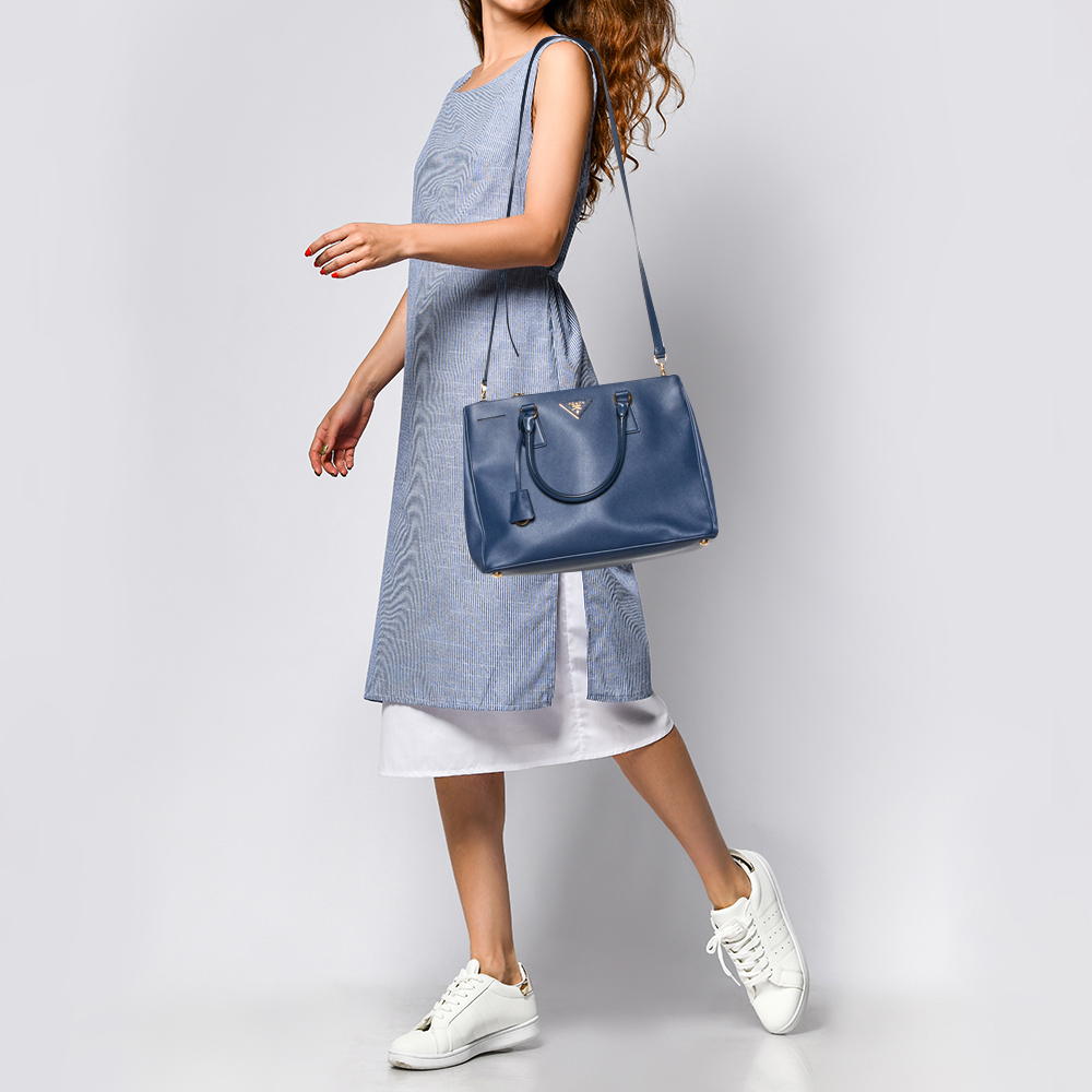 

Prada Blue Saffiano Lux Leather Galleria Tote