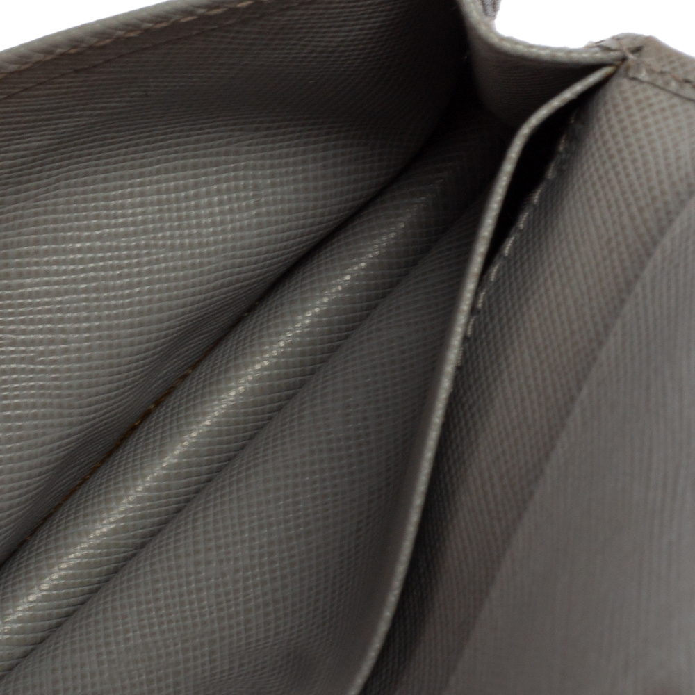 

Prada Grey Saffiano Leather Flap Card Holder