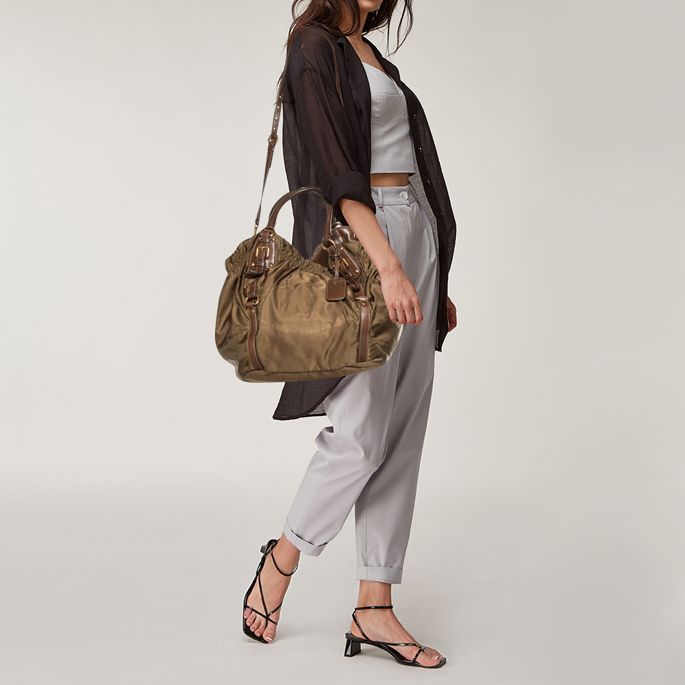 

Prada Fatigue Green Nylon Shoulder Bag