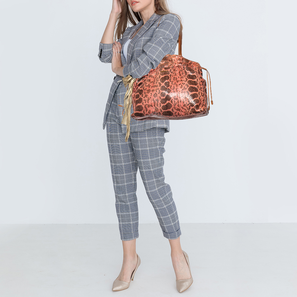 

Prada Pink Python Drawstring Shoulder Bag