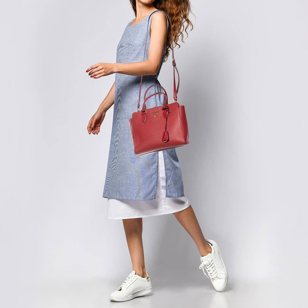 

Prada Red Saffiano Leather Galleria Bag