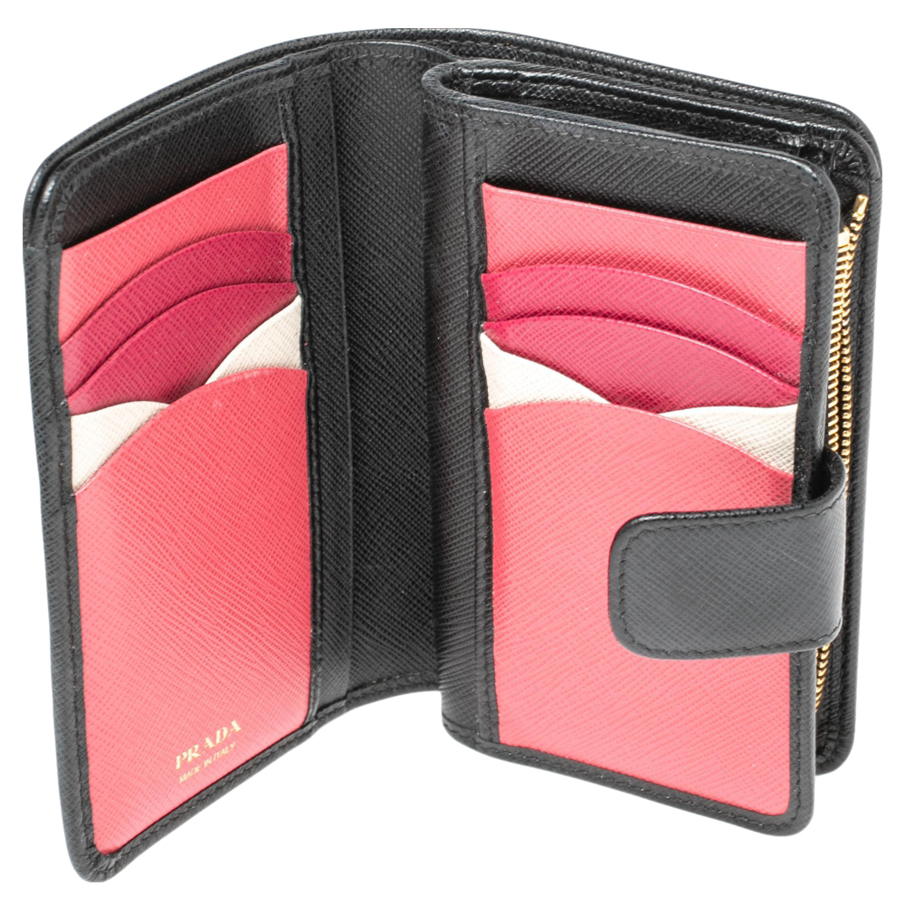 

Prada Black Leather Zip Around Wallet