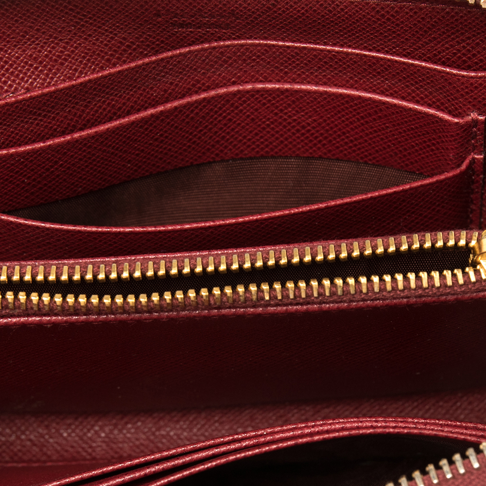

Prada Red Leather Zip Around Wallet