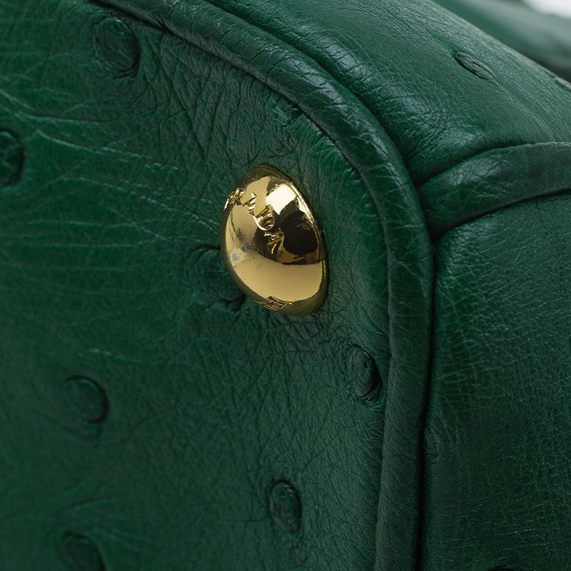 Preloved Prada Navy Ostrich Leather Long Zip Around Wallet 62 020923 * –  KimmieBBags LLC