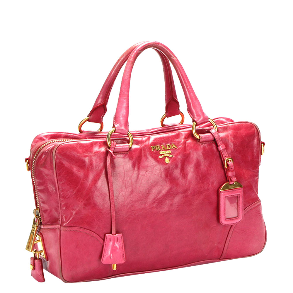 

Prada Pink Leather Mini Boston Bag
